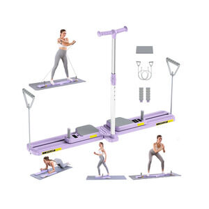 Pilates Board, Multifunctional Workout Equipment with Resistance Bands Core